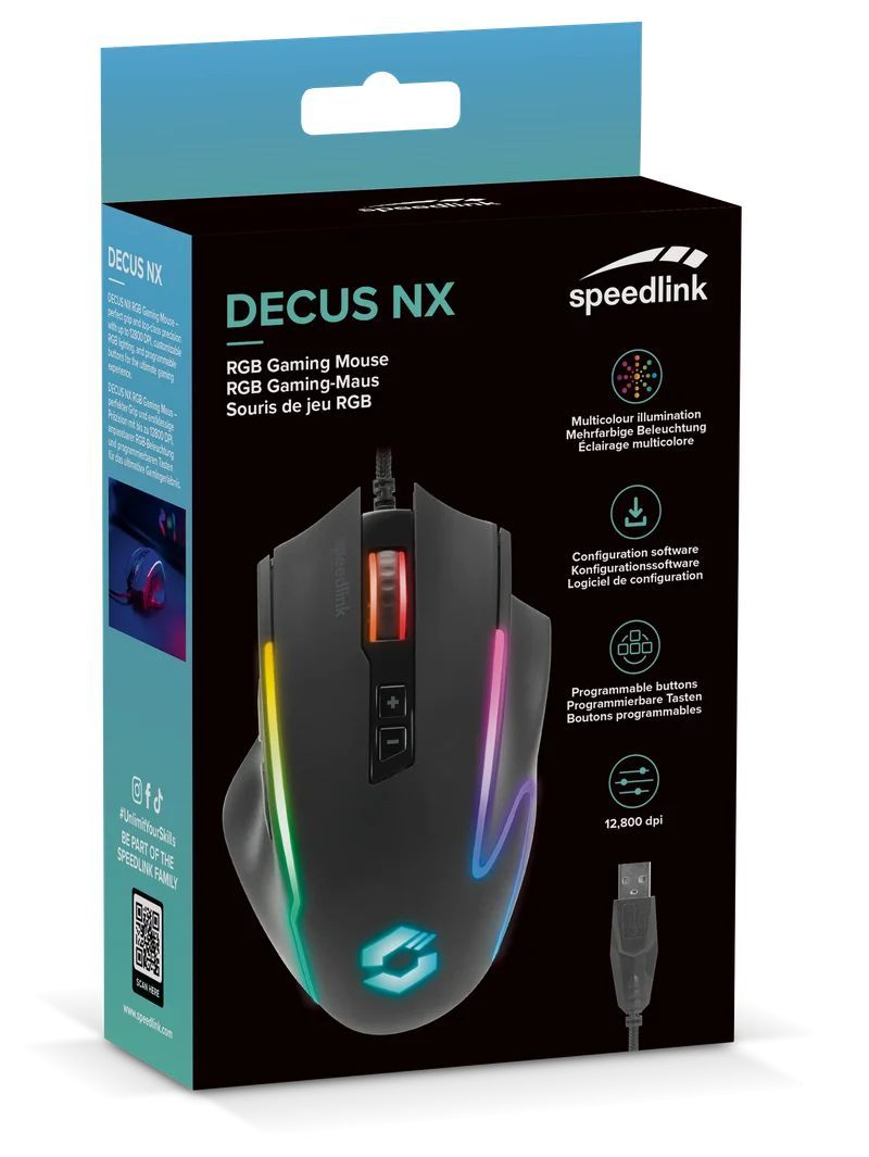 Speedlink DECUS NX RGB Gaming Mouse Rubber-Black