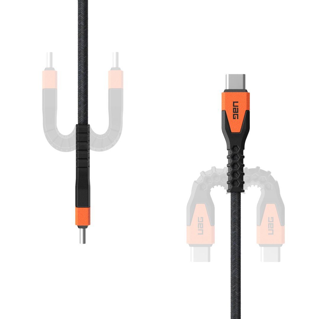 UAG Rugged Kevlar Cable USB-C - USB-C 1,5m Black/Orange