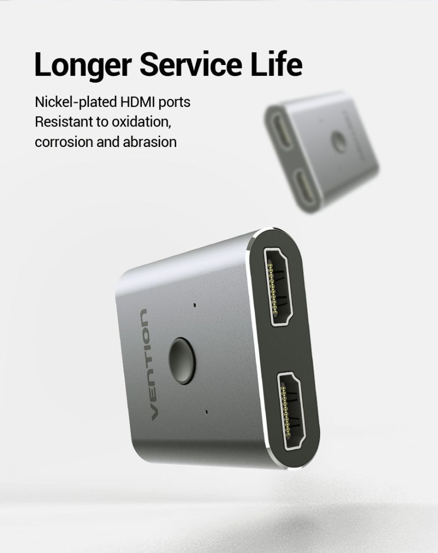 Vention 2-Port HDMI Switch Silver Vention 2-Port HDMI Switch Silver