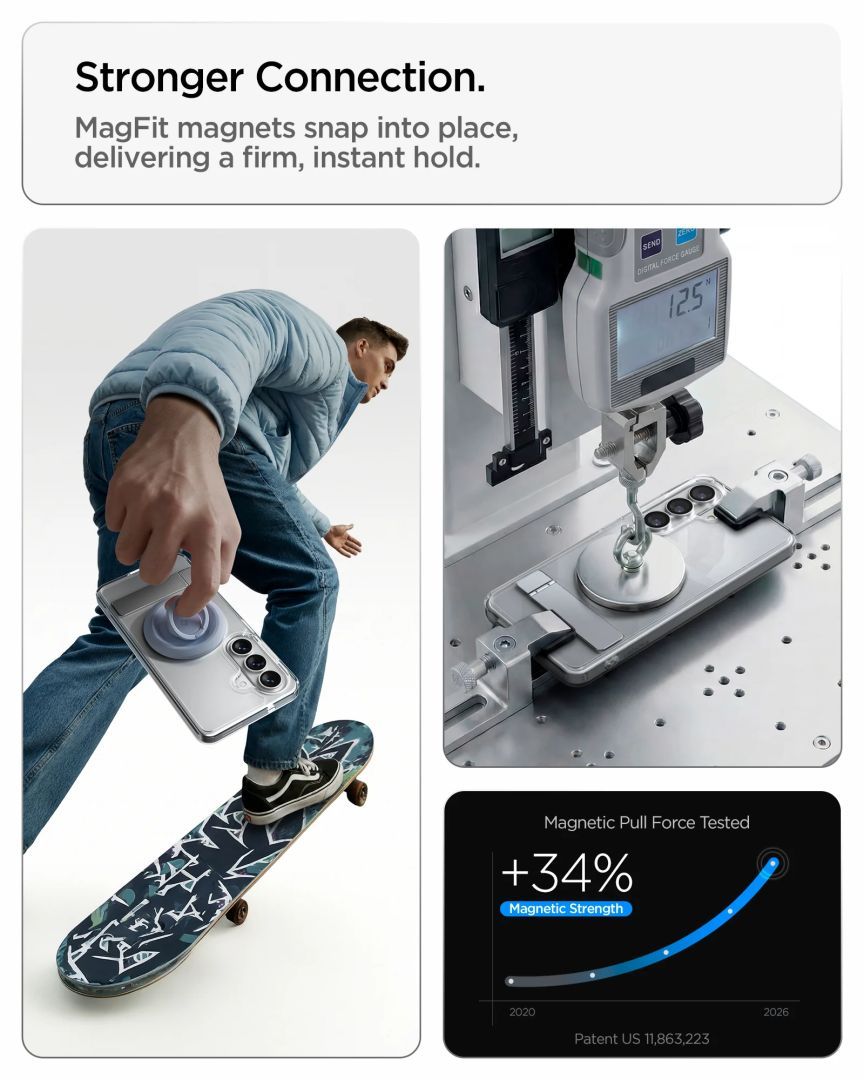 Spigen Ultra Hybrid S MagSafe case for Samsung Galaxy S26 Clear White