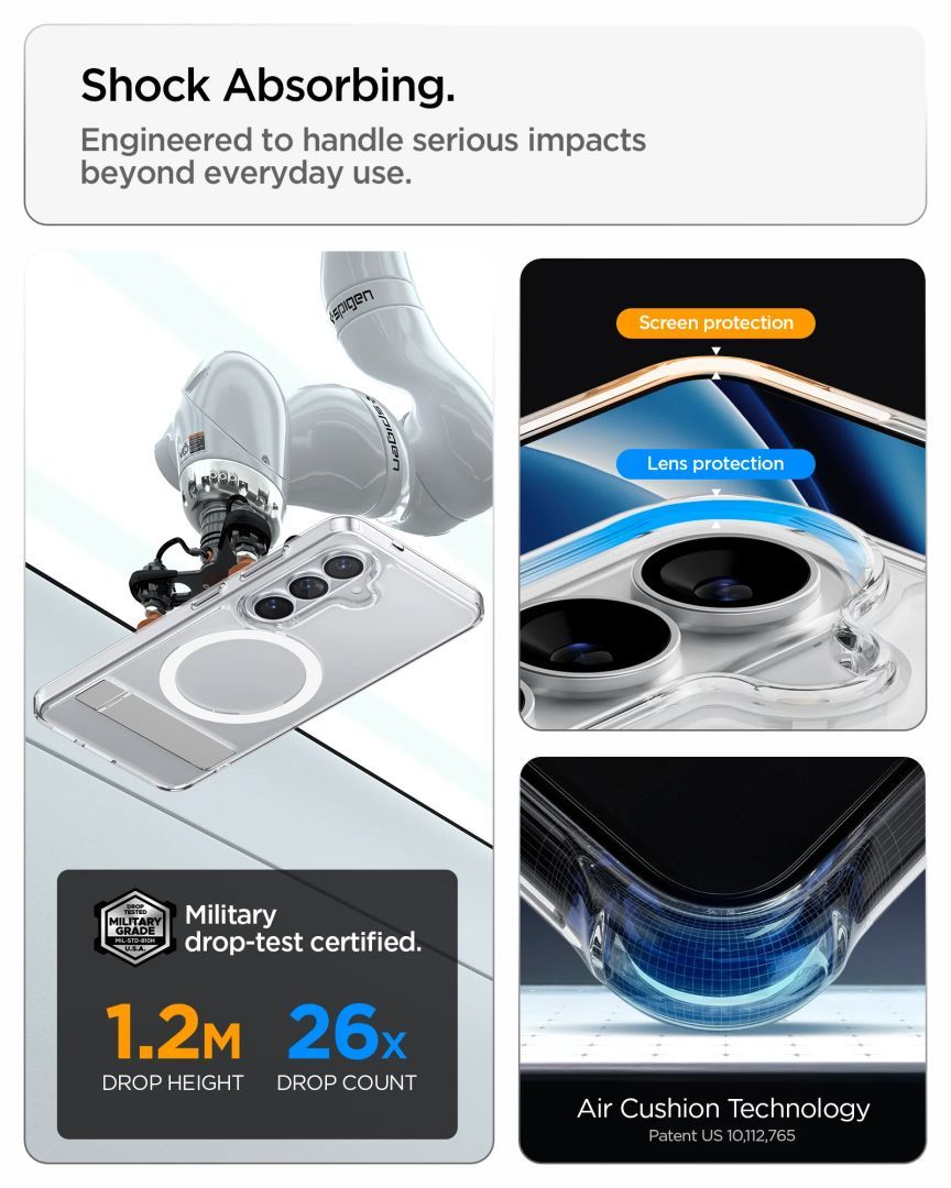 Spigen Ultra Hybrid S MagSafe case for Samsung Galaxy S26 Clear White