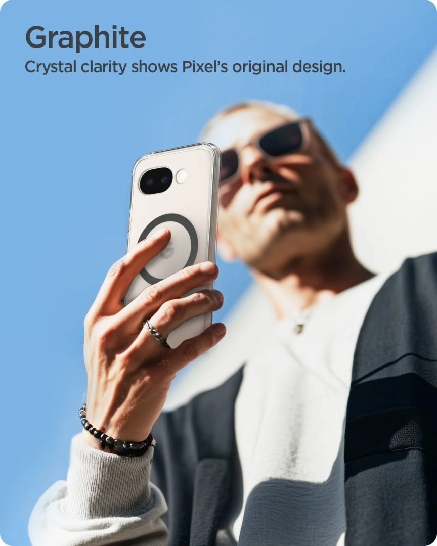 Spigen Ultra Hybrid MagSafe case for Google Pixel 10a Clear Graphite