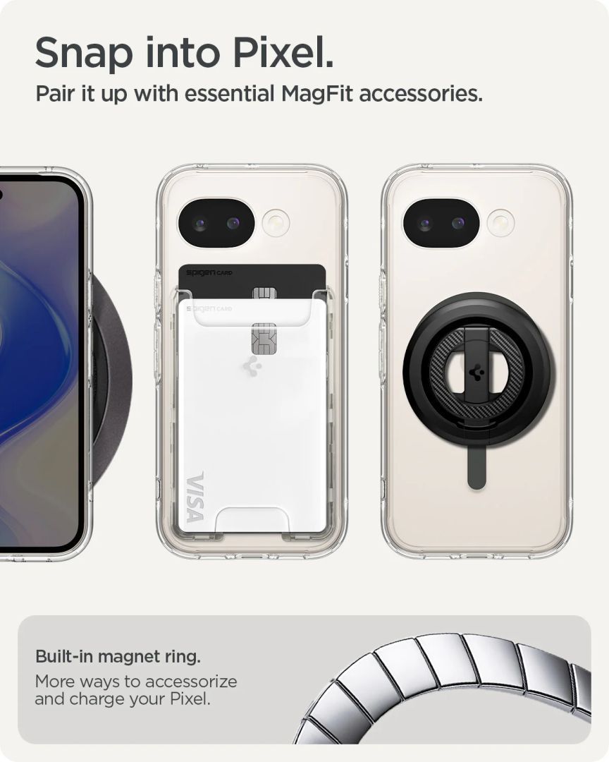 Spigen Ultra Hybrid MagSafe case for Google Pixel 10a Clear Graphite