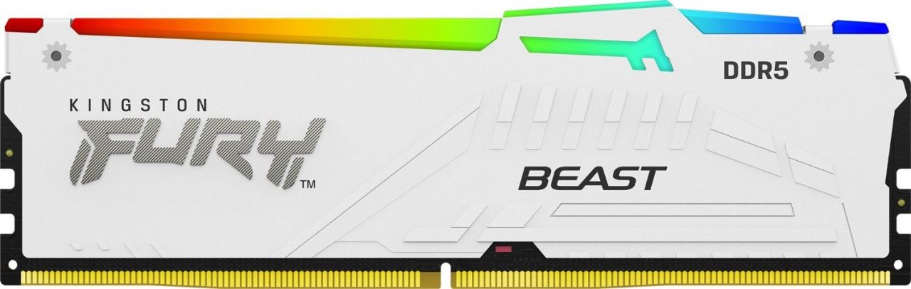 Kingston 16GB DDR5 5200MHz Kit(2x8GB) Fury Beast RGB White Kingston 16GB DDR5 5200MHz Kit(2x8GB) Fury Beast RGB White