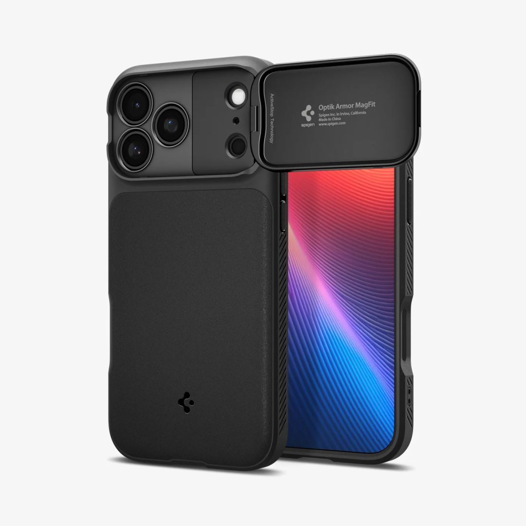 Spigen Optik Armor MagSafe case for iPhone 17 Pro Max Black