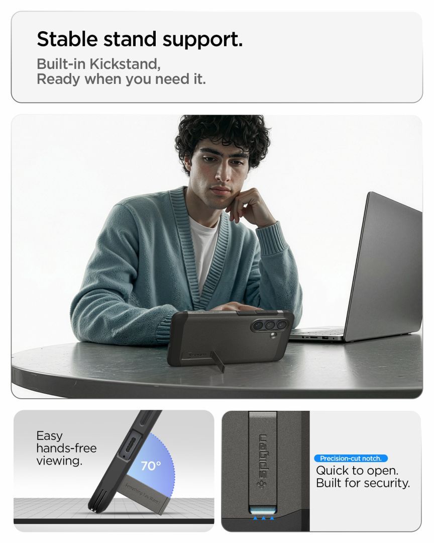 Spigen Tough Armor MagSafe case for Samsung Galaxy S26+ Gunmetal