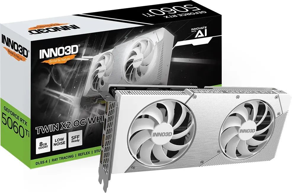 Inno3D GeForce RTX5060 Ti 8GB DDR7 Twin X2 OC White Inno3D GeForce RTX5060 Ti 8GB DDR7 Twin X2 OC White
