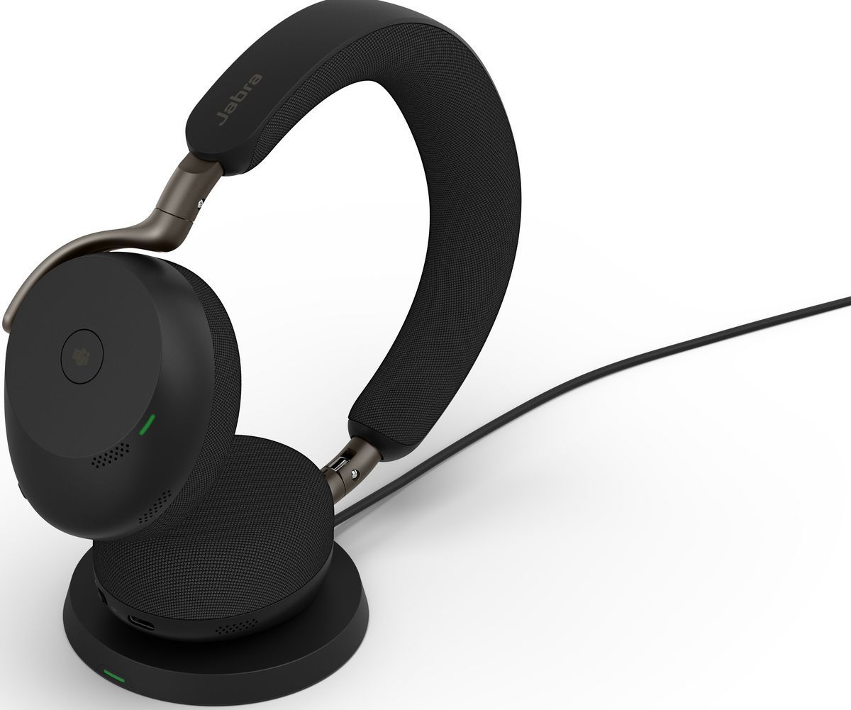 Jabra Evolve3 75 MS Stereo USB-A Wireless Bluetooth Headset with Charger Black Jabra Evolve3 75 MS Stereo USB-A Wireless Bluetooth Headset with Charger Black