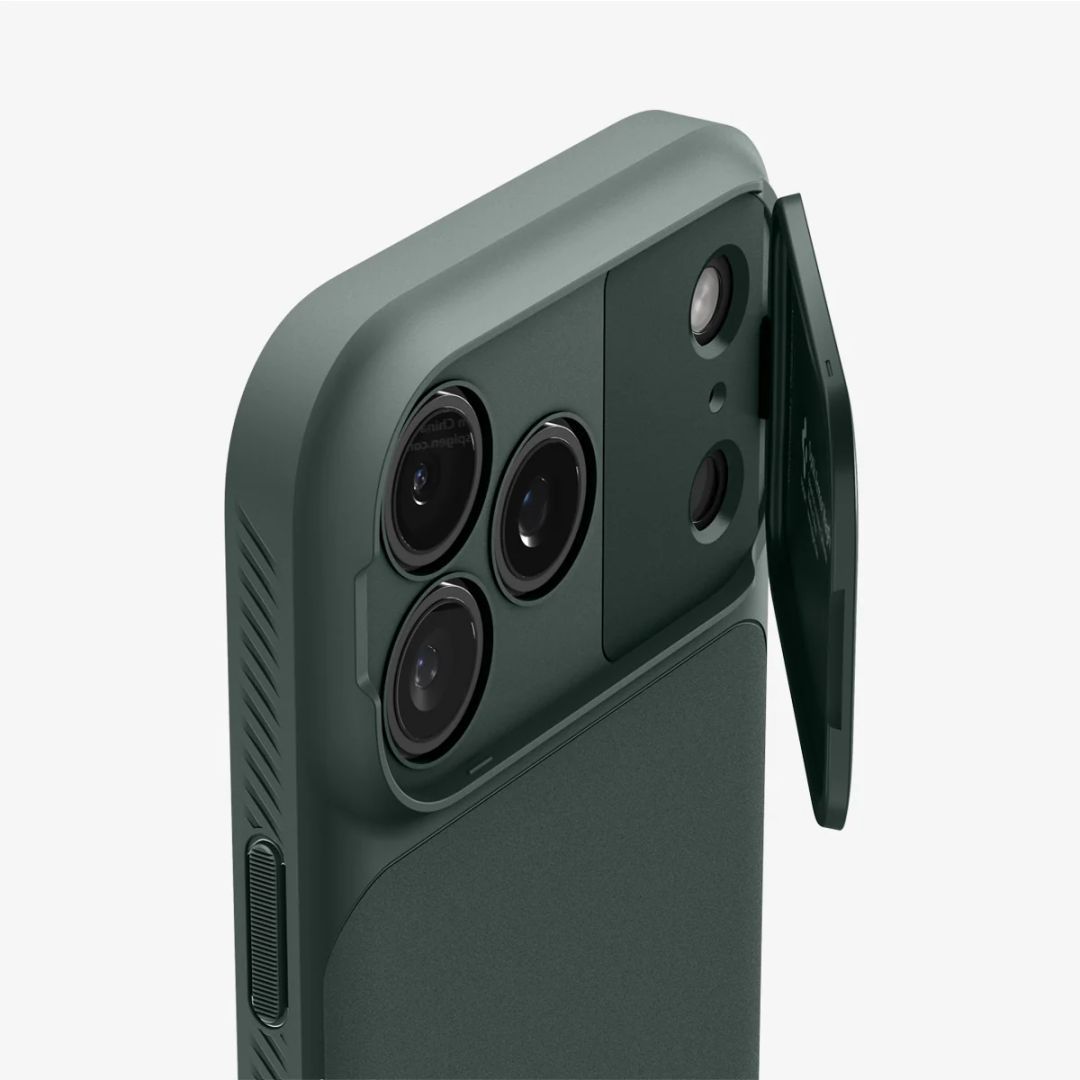 Spigen Optik Armor MagSafe case for iPhone 17 Pro Abyss Green