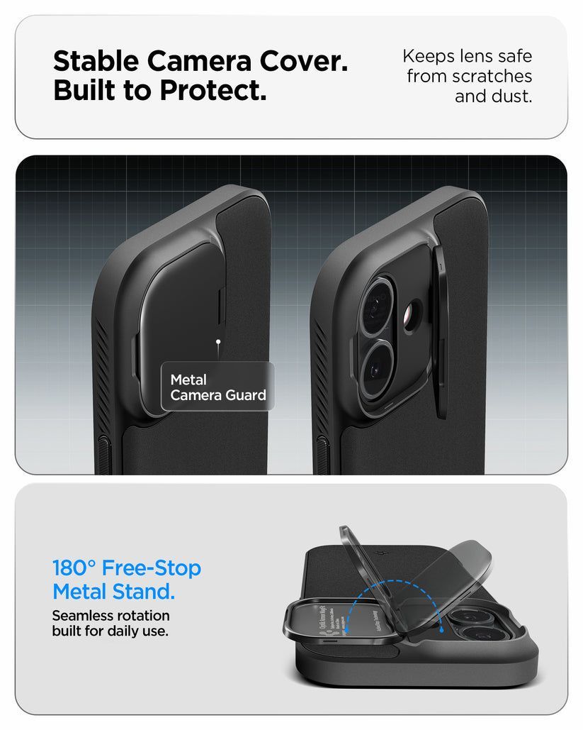 Spigen Optik Armor MagSafe case for iPhone 17 Black