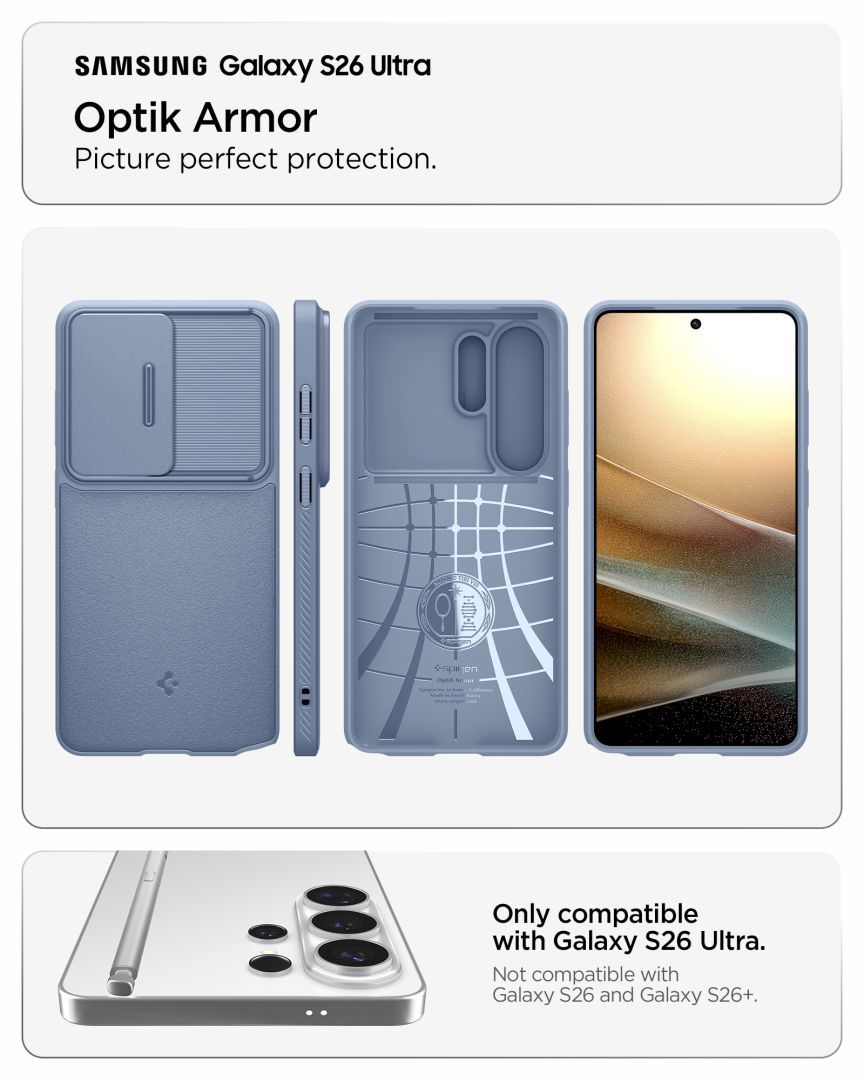 Spigen Optik Armor for Samsung Galaxy S26 Ultra Light Blue