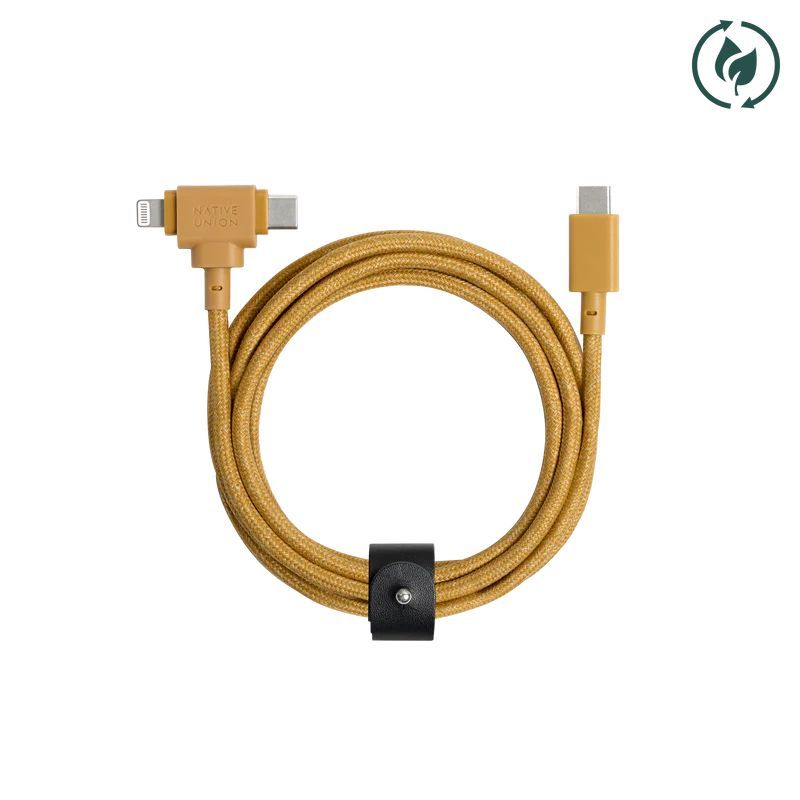 Native Union Belt Cable Duo (USB-C – Lighting/USB-C) 1,5m Kraft