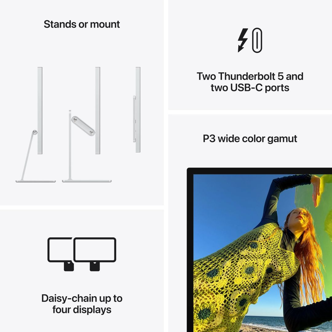 Apple 27" Studio Display (Standard Glass - Tilt- and Height-Adjustable Stand) LED