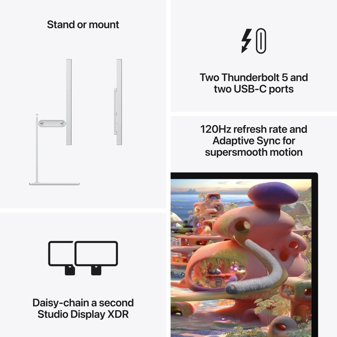 Apple 27" Studio Display XDR (Nano-Texture Glass - Tilt- and Height-Adjustable Stand) LED Apple 27" Studio Display XDR (Nano-Texture Glass - Tilt- and Height-Adjustable Stand) LED