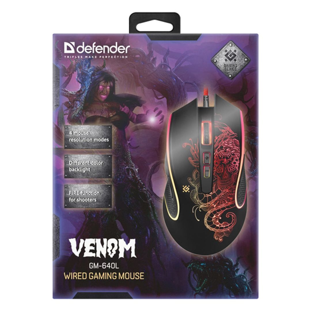 Defender Venom GM-640L Gaming Mouse Black