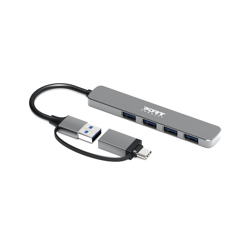 Port Designs 4-portos USB2.0 HUB Silver Port Designs 4-portos USB2.0 HUB Silver