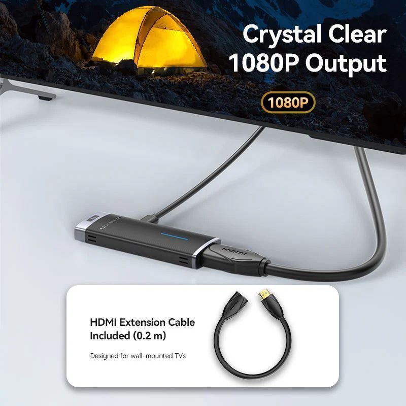 Vention Wireless HDMI Transmitter and Receiver 5GHz, 40m Black Vention Wireless HDMI Transmitter and Receiver 5GHz, 40m Black