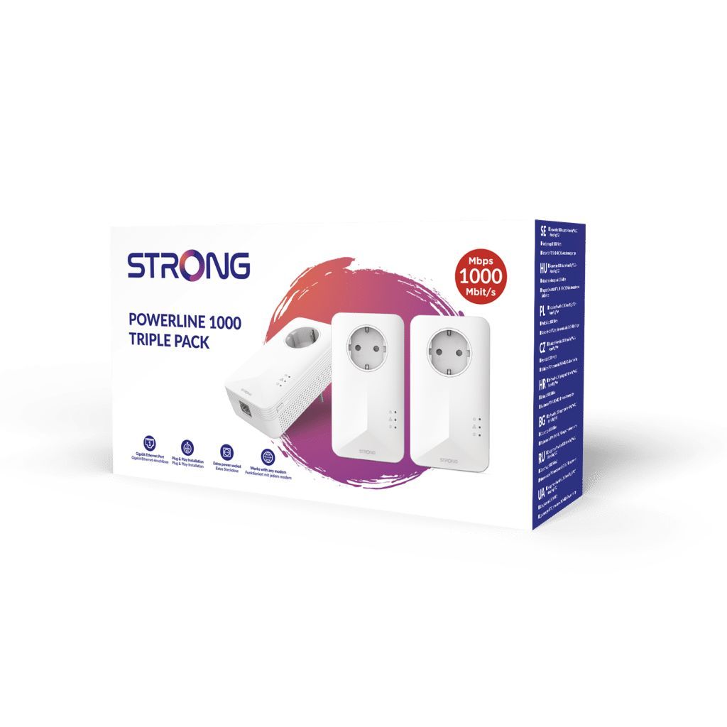 Strong Powerline 1000 Triple Pack EU V2 Powerline Adapter Kit Strong Powerline 1000 Triple Pack EU V2 Powerline Adapter Kit