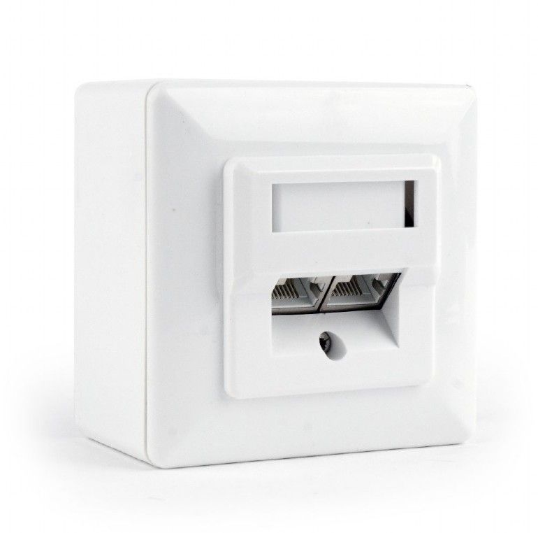 Gembird CAT6 STP 2-port wall mount face plate