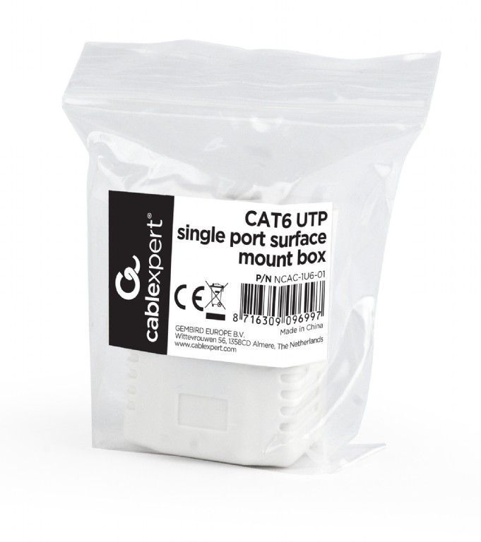 Gembird CAT6 UTP single port surface mount box Gembird CAT6 UTP single port surface mount box