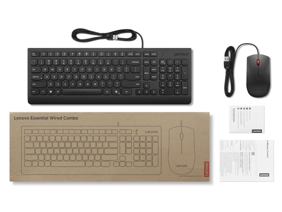 Lenovo Essential Wired Keyboard Combo Black HU Lenovo Essential Wired Keyboard Combo Black HU