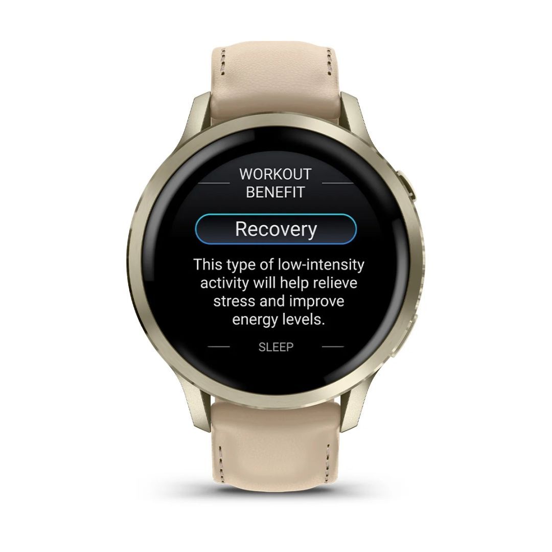 Garmin Venu 4 41mm Lunar Gold with Sand Leather Band Garmin Venu 4 41mm Lunar Gold with Sand Leather Band