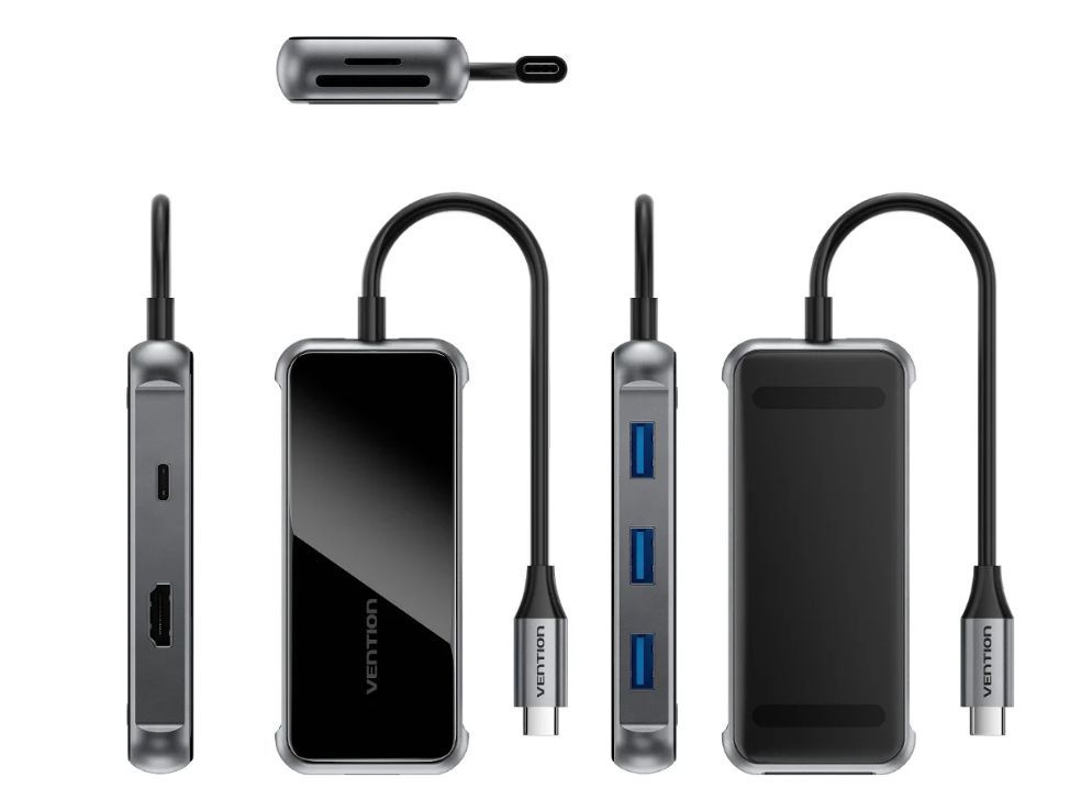 Vention 7-in-1 USB-C Docking Station Silver/Black Vention 7-in-1 USB-C Docking Station Silver/Black