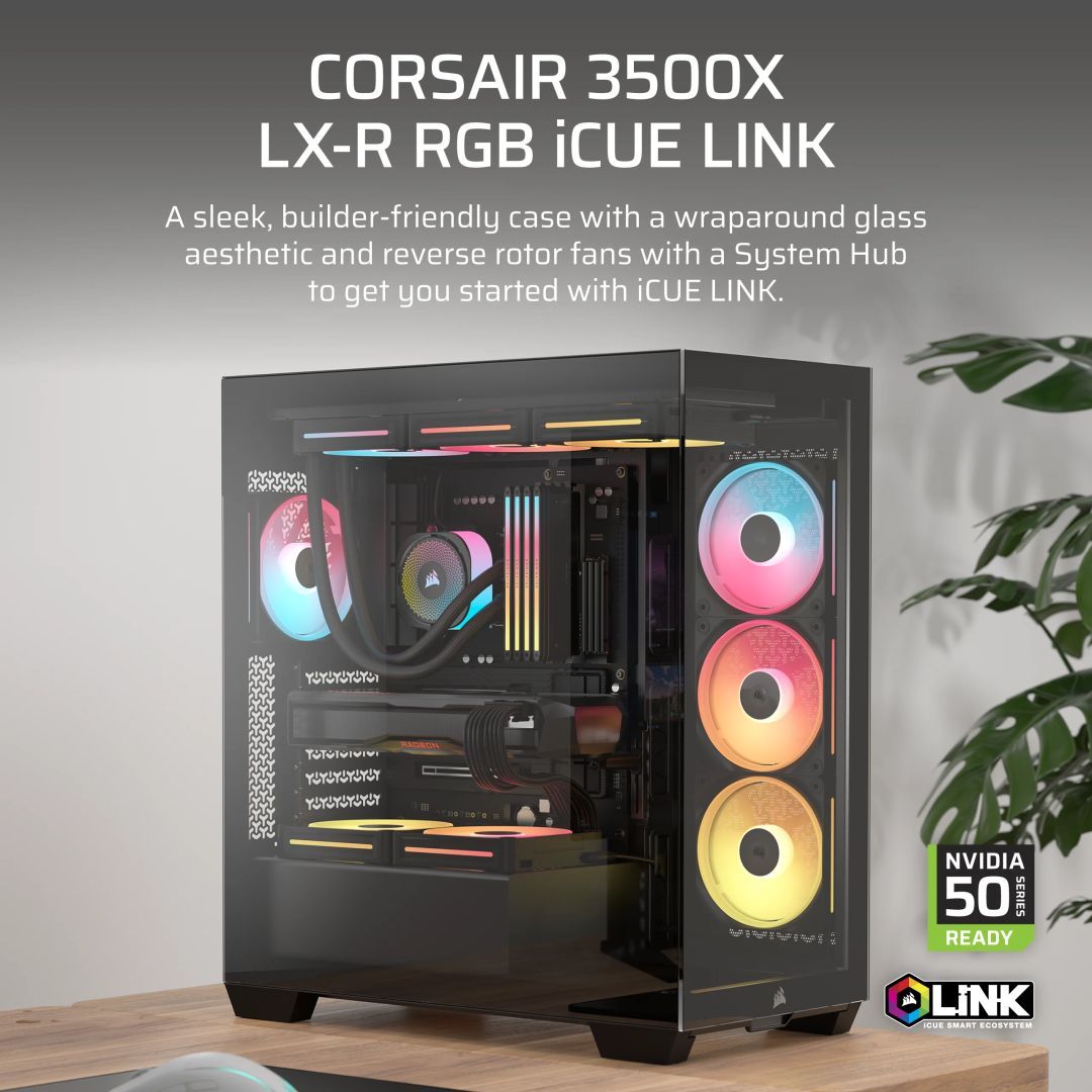 Corsair 3500X LX-R RGB iCUE Link Tempered Glass Black Corsair 3500X LX-R RGB iCUE Link Tempered Glass Black