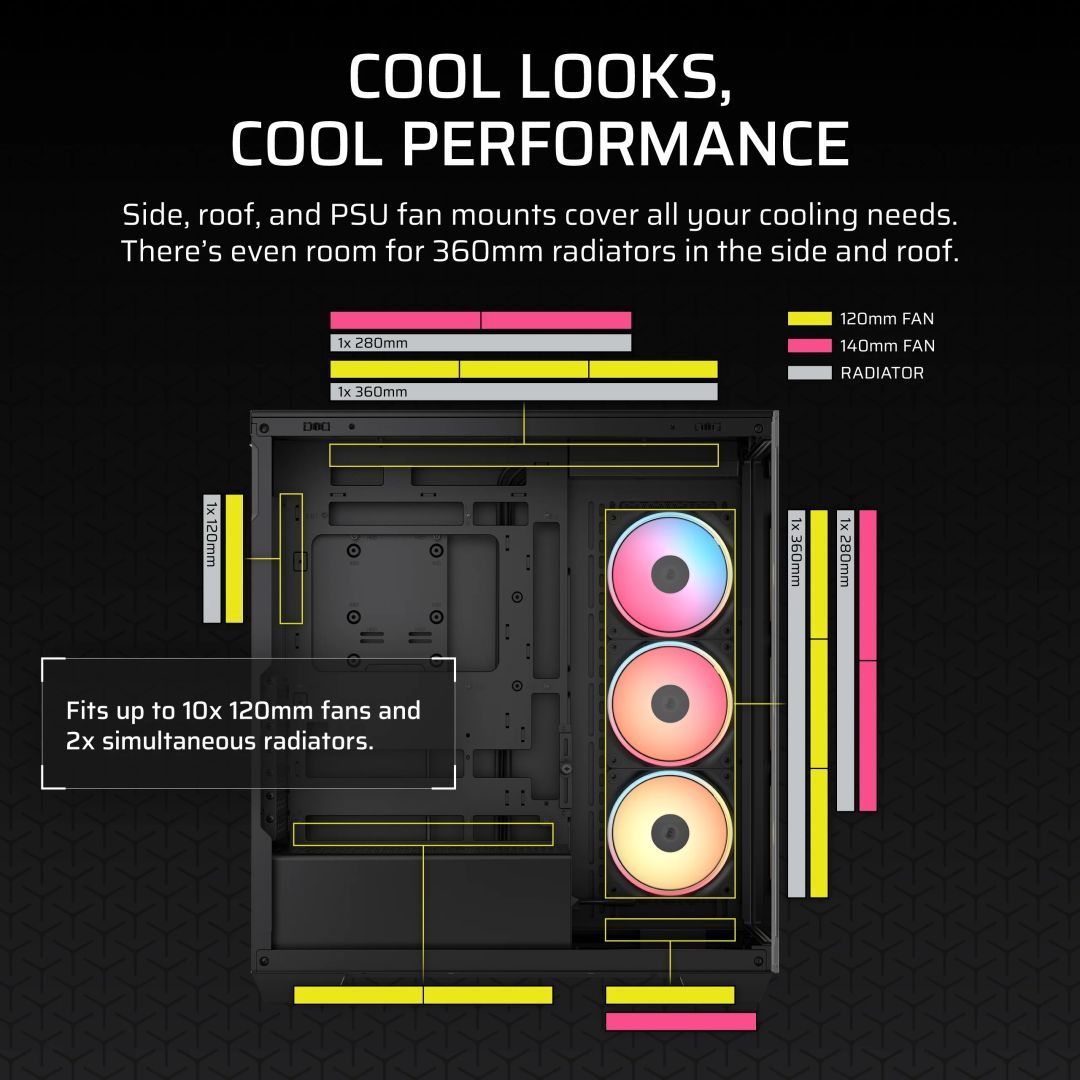 Corsair 3500X LX-R RGB iCUE Link Tempered Glass Black Corsair 3500X LX-R RGB iCUE Link Tempered Glass Black