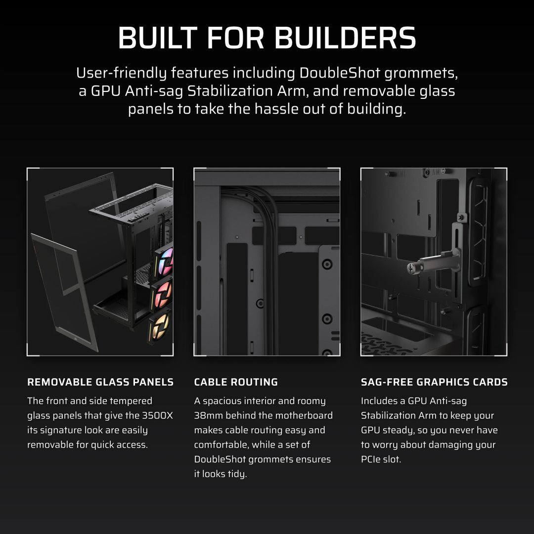 Corsair 3500X LX-R RGB iCUE Link Tempered Glass Black Corsair 3500X LX-R RGB iCUE Link Tempered Glass Black