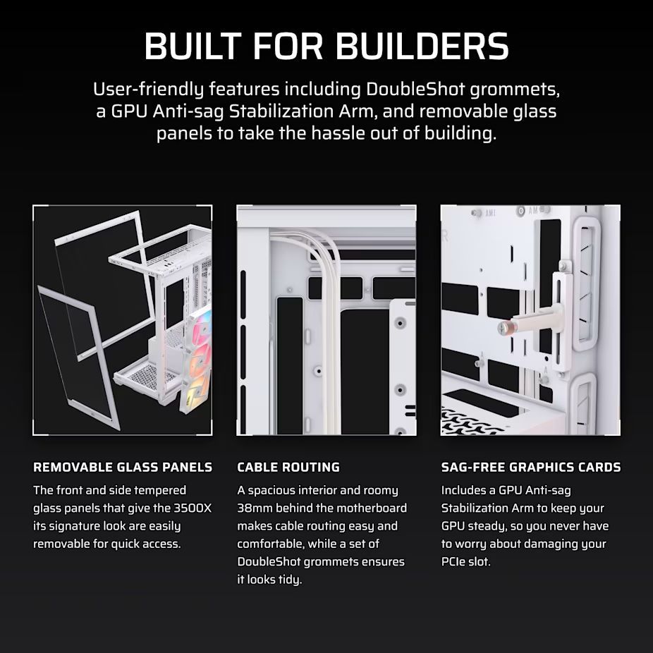 Corsair 3500X RS-R ARGB Tempered Glass White Corsair 3500X RS-R ARGB Tempered Glass White