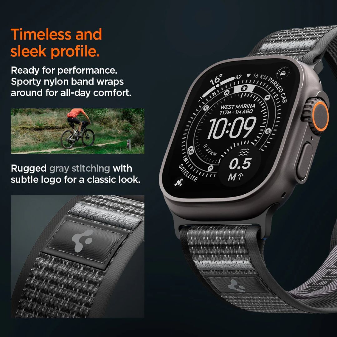 Spigen Athlex Air 2 Active Band for Apple Watch 49mm/46mm/45mm/44mm Black Gray