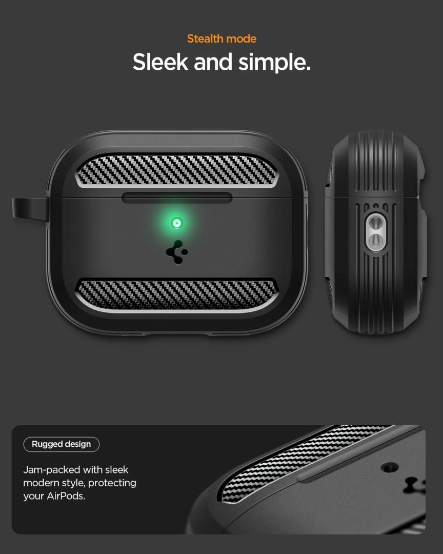 Spigen Rugged Armor for AirPods Pro 3 Matte Black