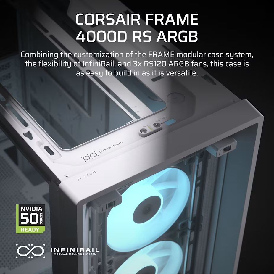 Corsair Frame 4000D RS ARGB Tempered Glass White Corsair Frame 4000D RS ARGB Tempered Glass White