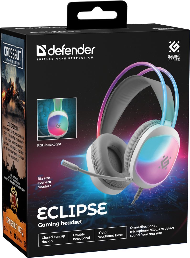 Defender Eclipse RGB Gaming Headset White