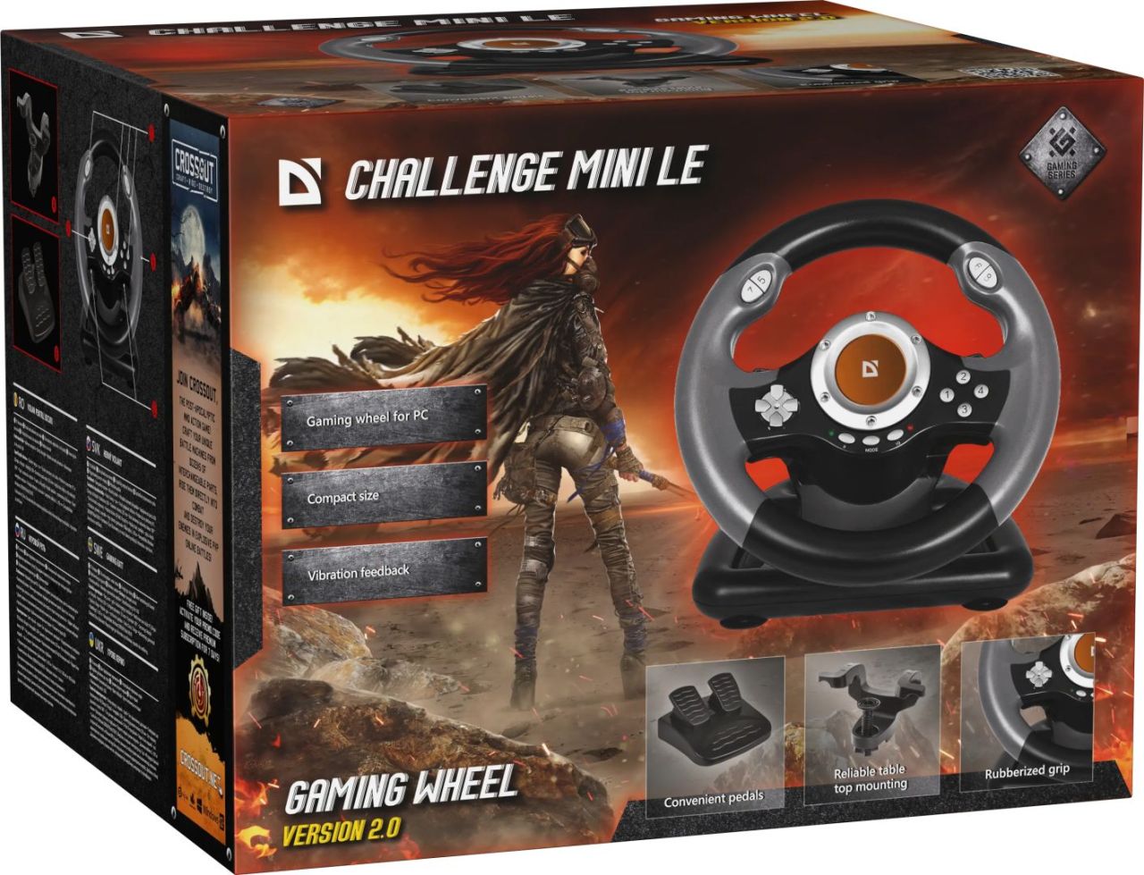 Defender Challenger Mini LE USB Kormány Black/Silver Defender Challenger Mini LE USB Kormány Black/Silver