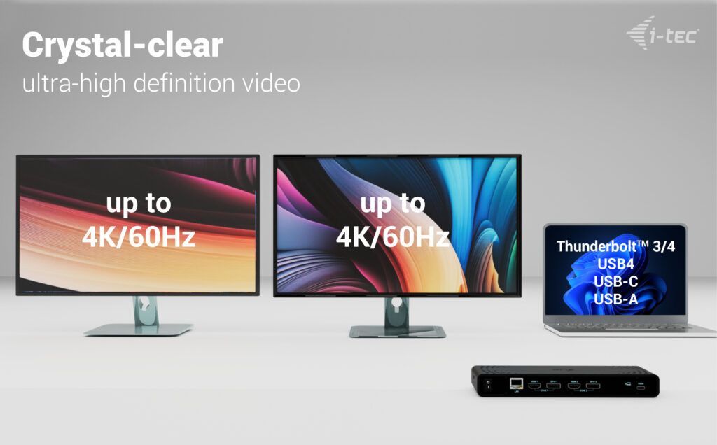 I-TEC Universal Dual 4K Display Docking Station + Power Delivery 85W I-TEC Universal Dual 4K Display Docking Station + Power Delivery 85W