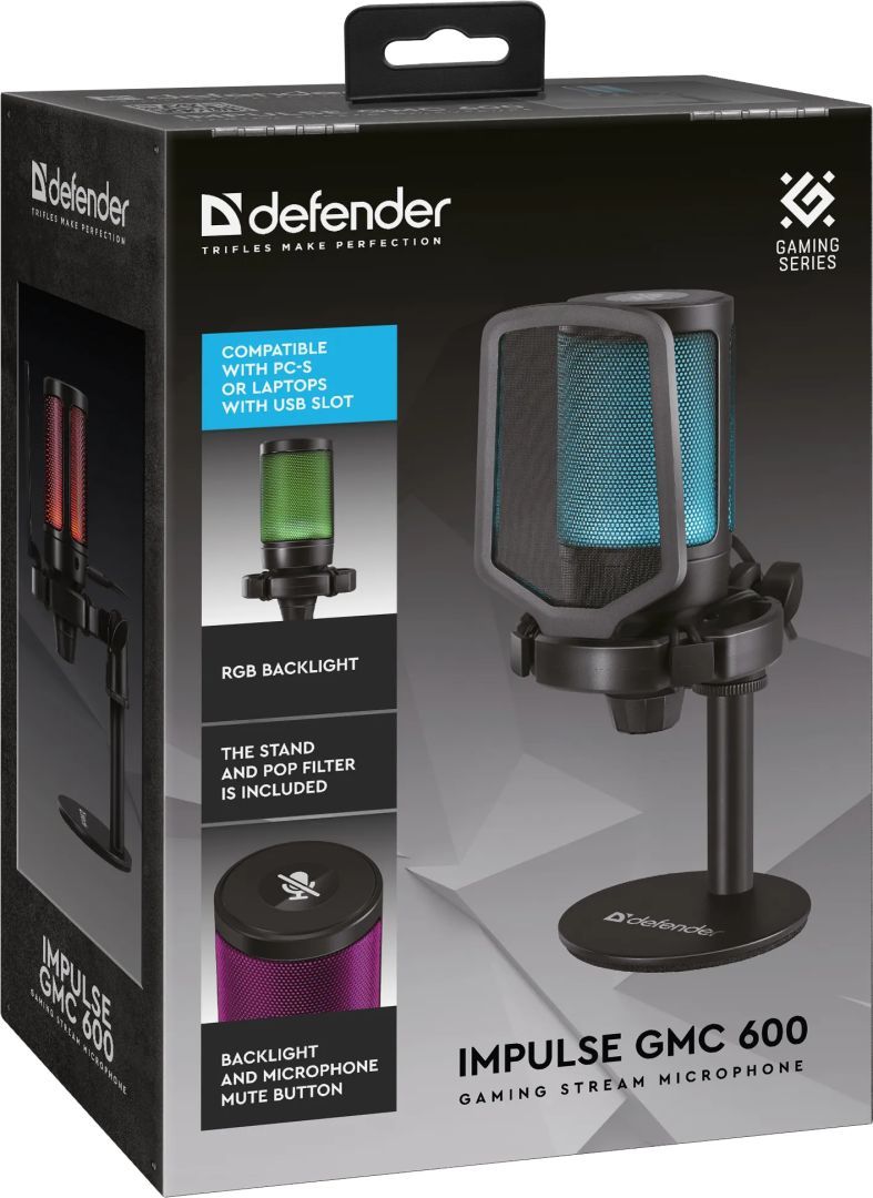 Defender Impulse GMC 600 Gaming Stream Microphone Black Defender Impulse GMC 600 Gaming Stream Microphone Black