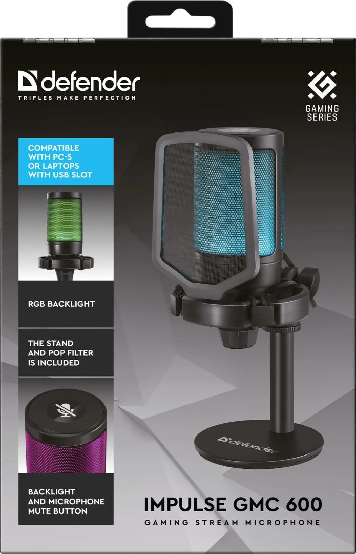 Defender Impulse GMC 600 Gaming Stream Microphone Black Defender Impulse GMC 600 Gaming Stream Microphone Black