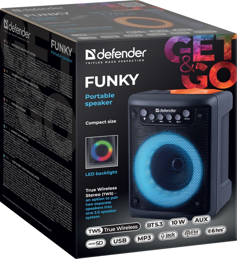 Defender Funky Bluetooth Portable Speaker Black