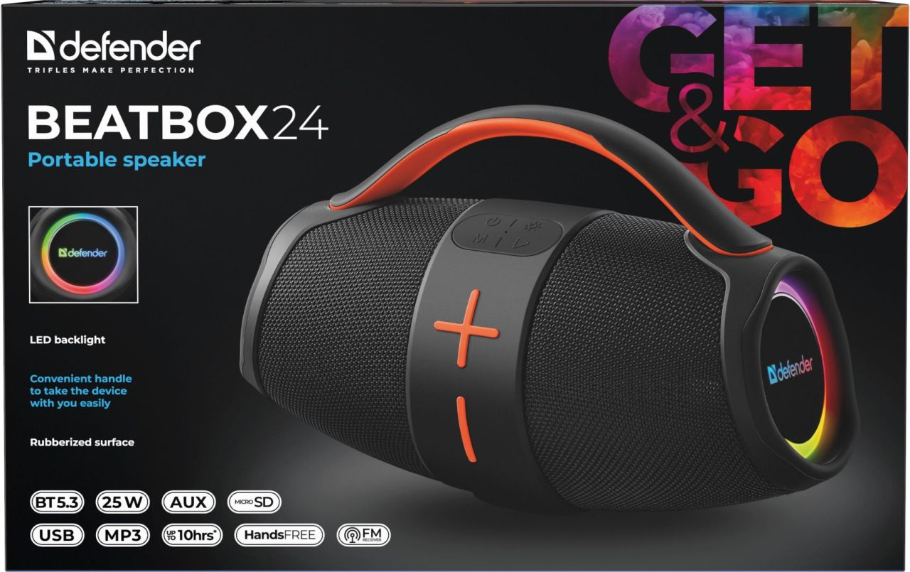 Defender Beatbox 24 Bluetooth Portable Speaker Black
