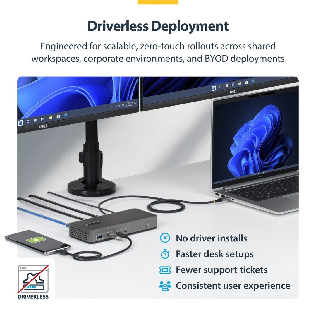 Startech Dual-Monitor USB-C Docking Station Space Gray Startech Dual-Monitor USB-C Docking Station Space Gray