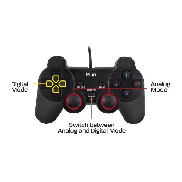 Ewent PL3330 Play USB Gamepad Black Ewent PL3330 Play USB Gamepad Black
