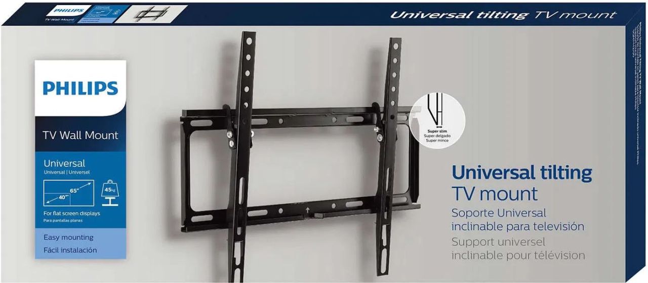 Philips Universal TV Wall mount 40"-65" Black Philips Universal TV Wall mount 40"-65" Black