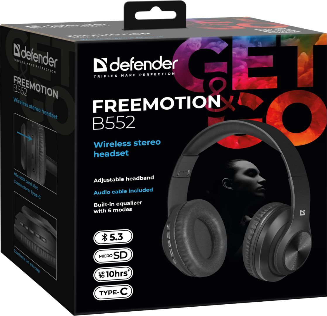 Defender Freemotion B552 Bluetooth Headset Black