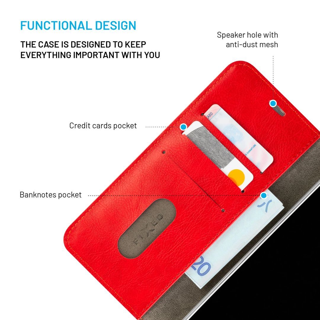 FIXED Opus oldalra nyíló telefontok Samsung Galaxy A37 5G készülékhez, piros