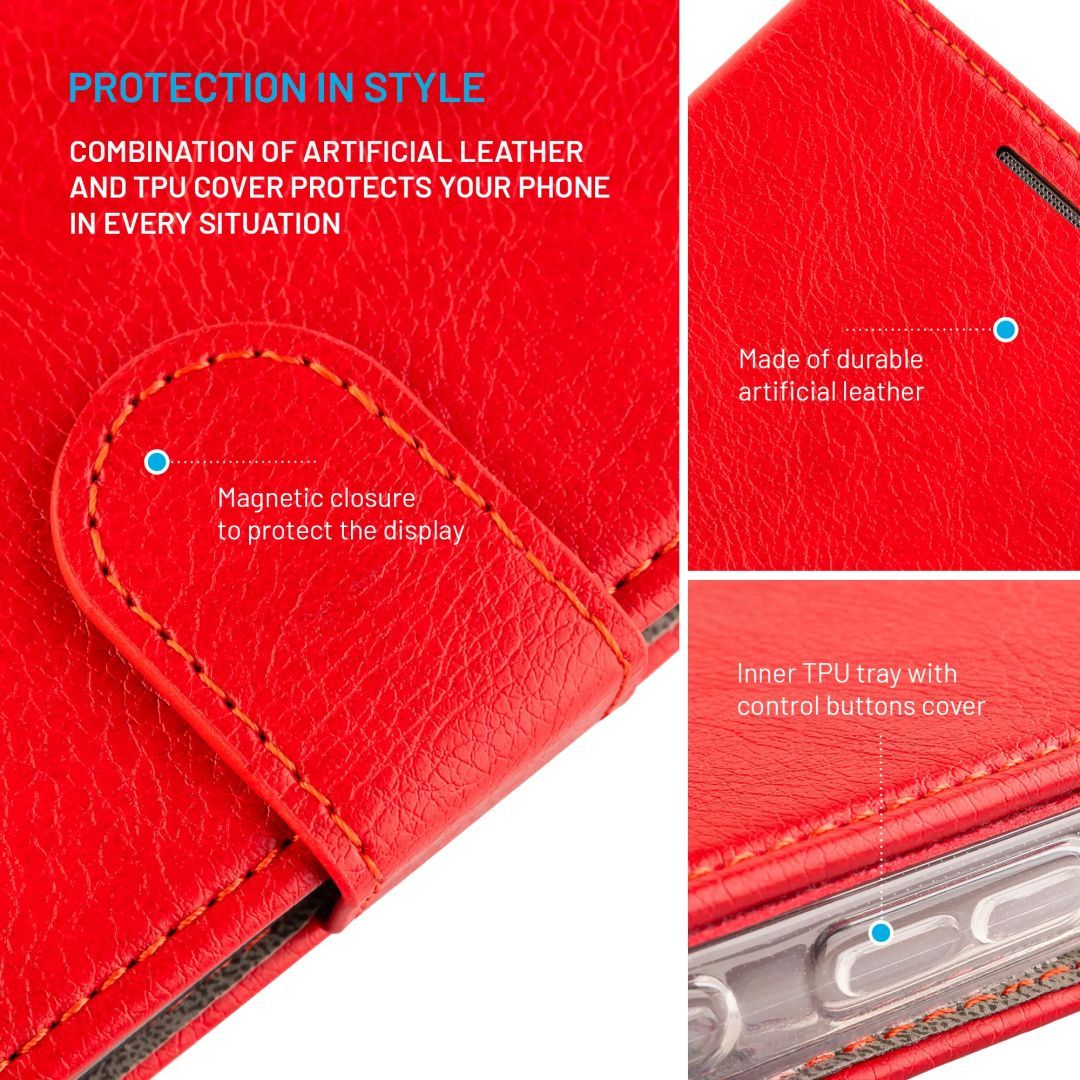 FIXED Opus oldalra nyíló telefontok Samsung Galaxy A37 5G készülékhez, piros