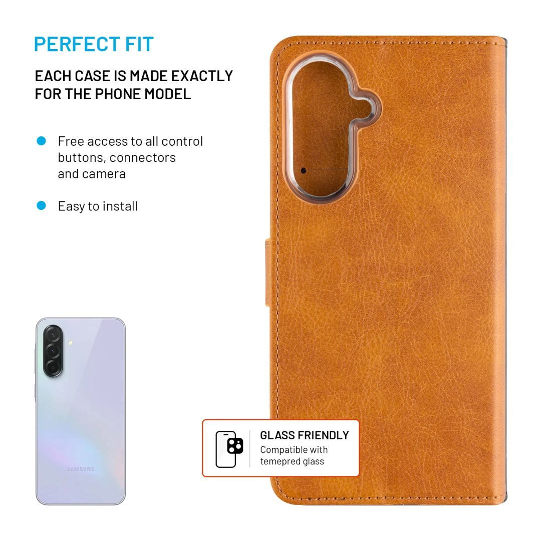 FIXED Opus oldalra nyíló telefontok Samsung Galaxy A37 5G készülékhez, barna