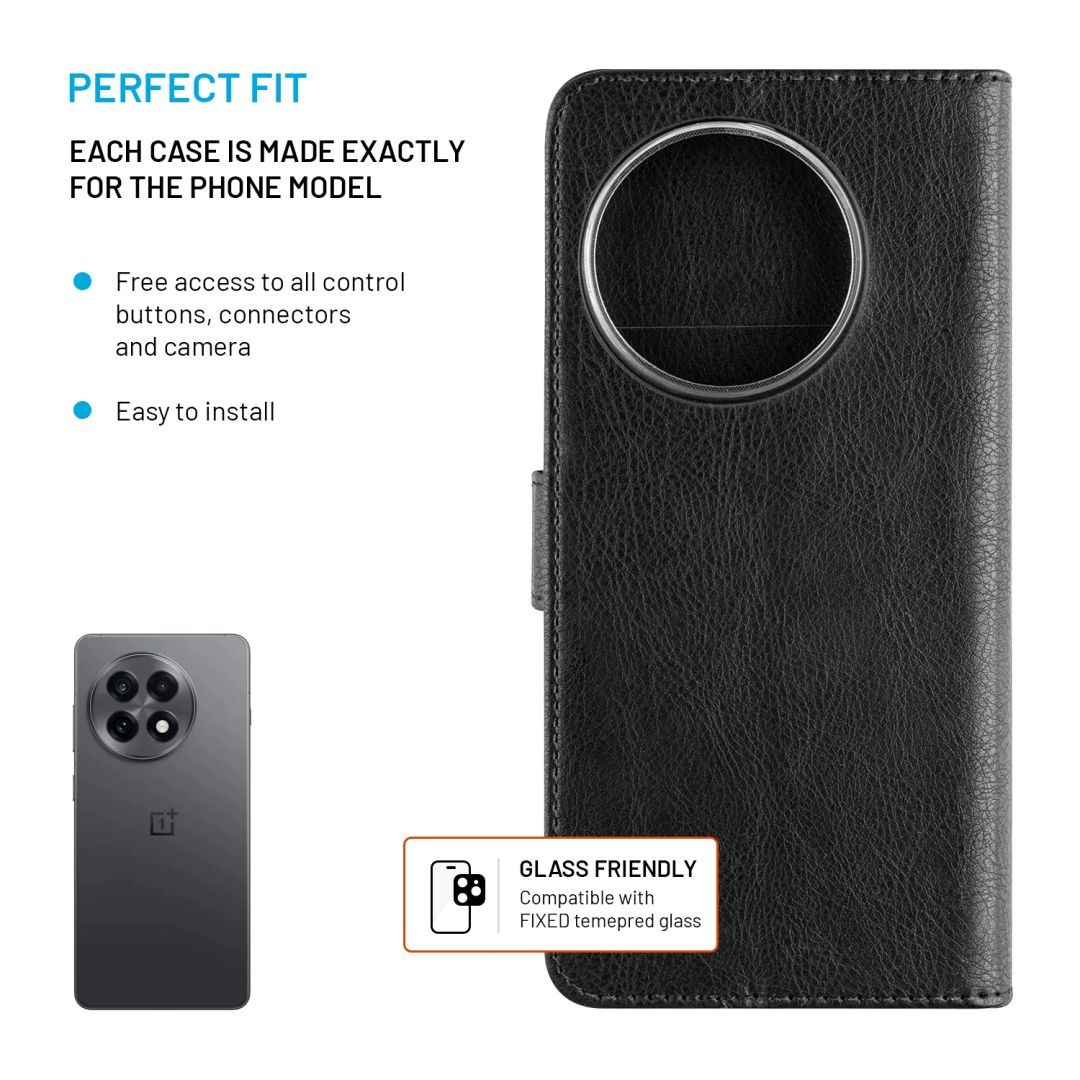 FIXED Opus oldalra nyíló telefontok OnePlus 13R készülékhez, fekete