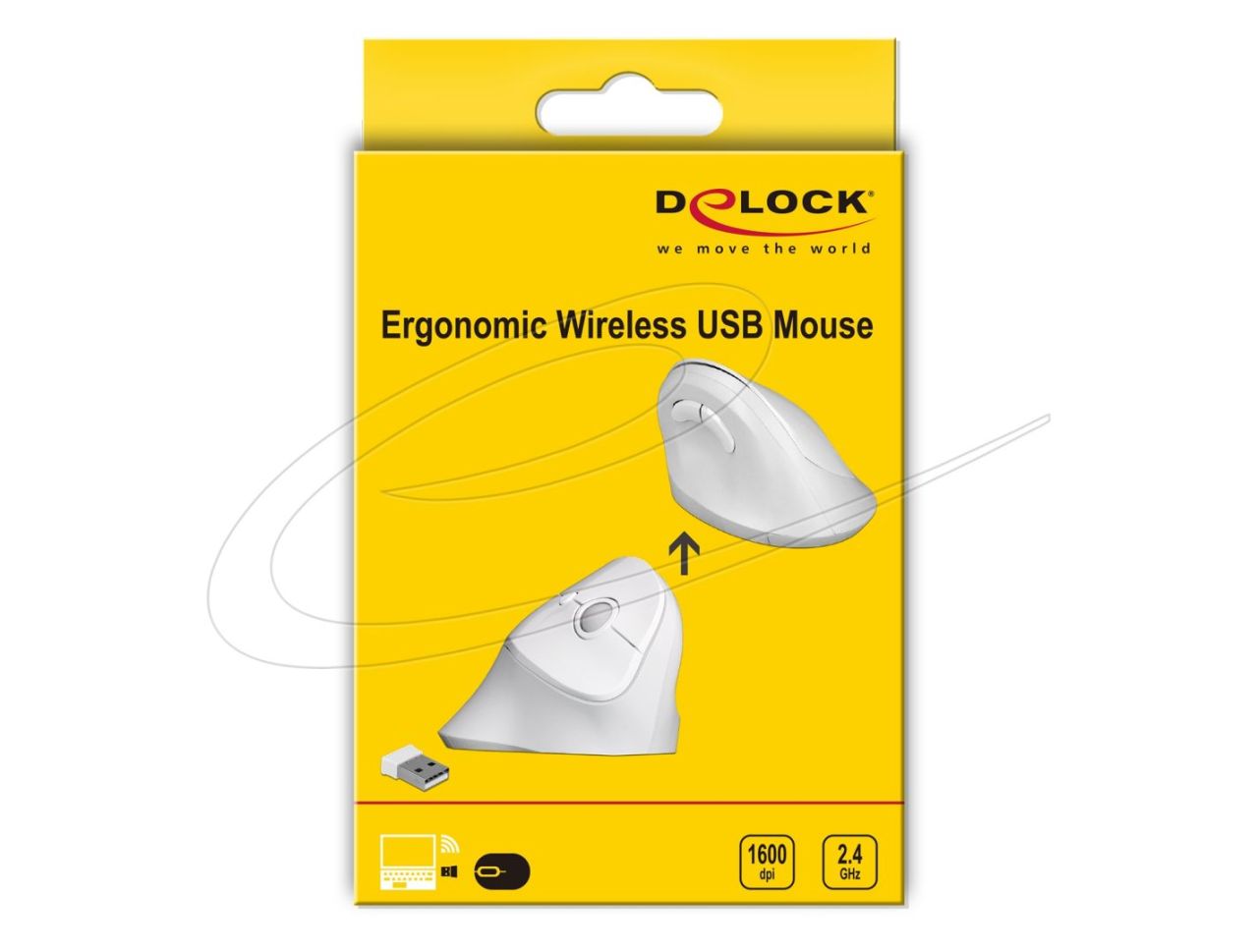 DeLock Ergonomic Wireless vertical Mouse White DeLock Ergonomic Wireless vertical Mouse White